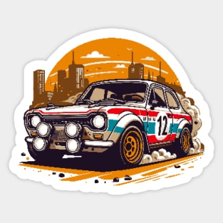 Rally Car Pixel Art Sticker